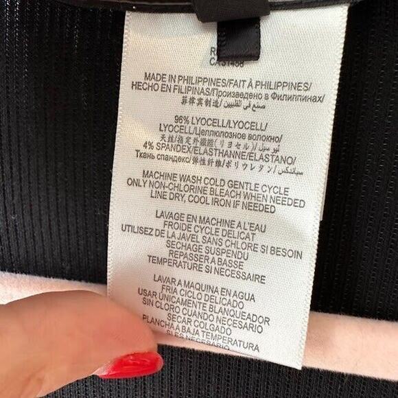 BCBG Maxazria Tunic Womens Medium Black Knit Mesh Trim Drape Whimsigoth Witchy - Picture 6 of 9